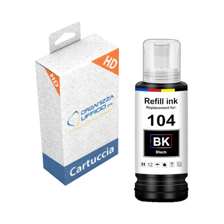 Flacone Nero per Epson T00P1 104 C13T00P140 Compatibile 70 ml Flacone Nero per Epson T00P1 104 C13T00P140 Compatibile 70 ml